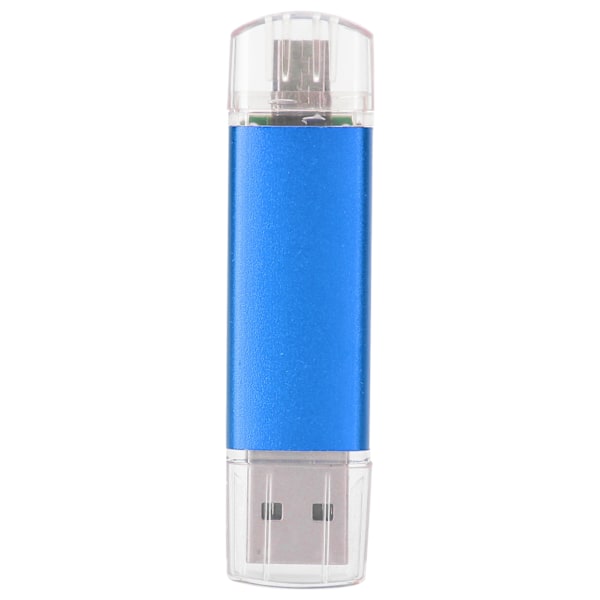 2 i 1 USB Flash Drive OTG USB2.0 U Disk Høj Kapacitet Datalagring Memory Stick Blå128GB