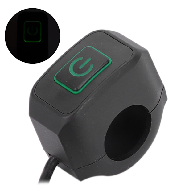 22mm Motorcykelstyre Switch Control Button Vattentät Universal för Strålkastargrön