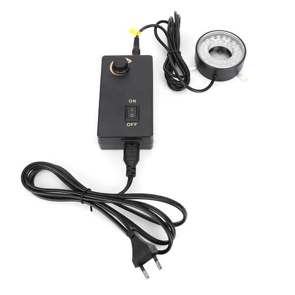 LED lysstyrke justerbar lyskilde ringlys til videomikroskoper optisk instrument EU-stik 100-240V