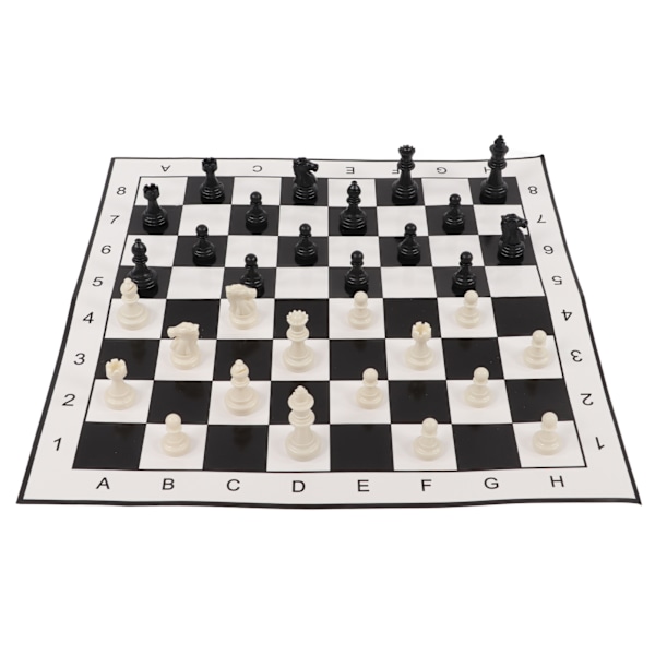 2-in-1 shakki- ja damipelin setti 32 shakki- ja 24 damipalaa, paperinen shakkilauta lapsille ja aikuisille