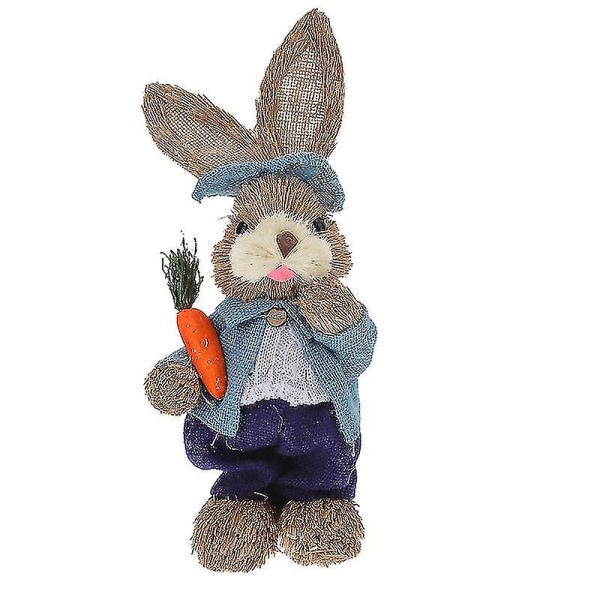 1st halm handvävd kanin prydnad påsk trädgård halm kanin dekoration