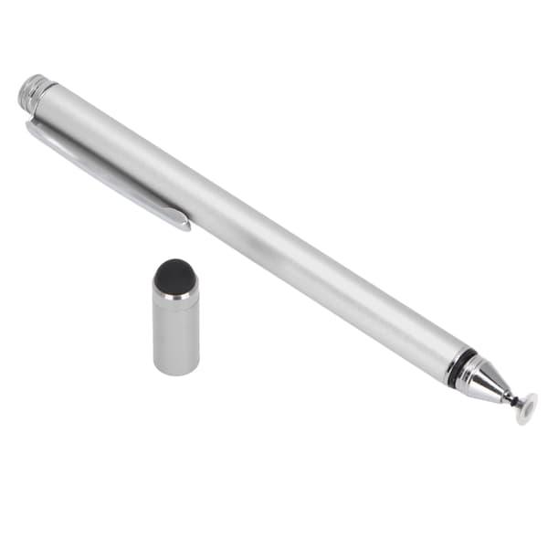 Stylus Pen med 2 Funktioner Praktisk Kompakt Bærbar Touch Pen til IOS Tablet til Kindle til iPhone Sølv