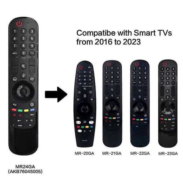 MR24GA Magic Voice fjernkontroll AKB76045005 for OLED65B42LA OLED65C45 erstatningsfjernkontroll Black