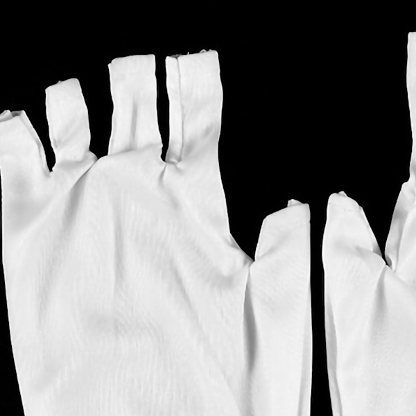 UV Shield Glove Stretchy Fingerless Stickade Vita Professionella skyddshandskar för manikyr Kort
