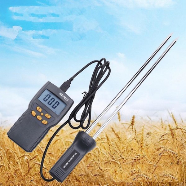 Bærbar LCD-skærm digital korn fugtmåler fugtighedsmåler termometer hygrometer