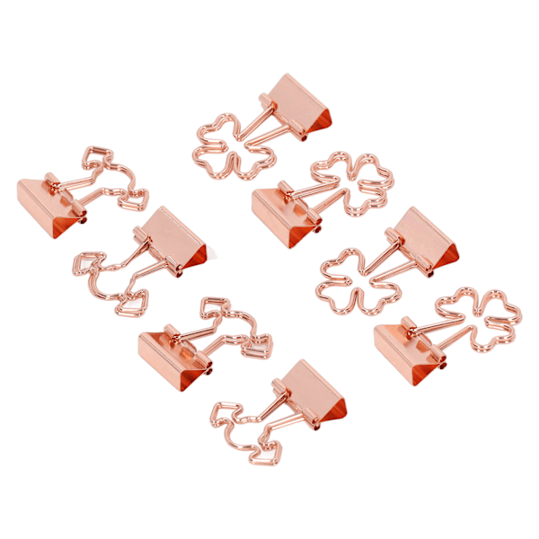 30st små pärmklämmor Rose Gold Clover Candy Style Stark klämmande metallpappersklämmor för hemskolakontor