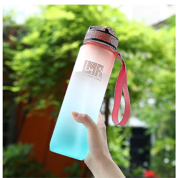 Sports Vandflaske med Tidsskala - 1 Liter, Lækagesikker, Motiverende - Orange