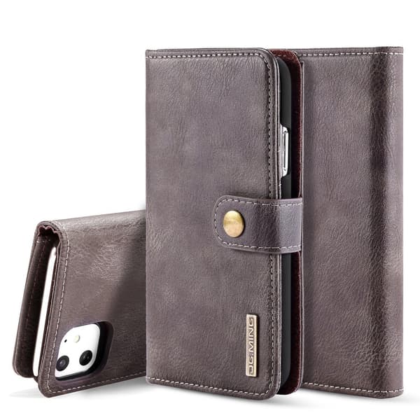 【NX】Kompatibel med iPhone 11 - DG.MING - Pung Etui/Magnetisk Cover - Grå Grey Grå