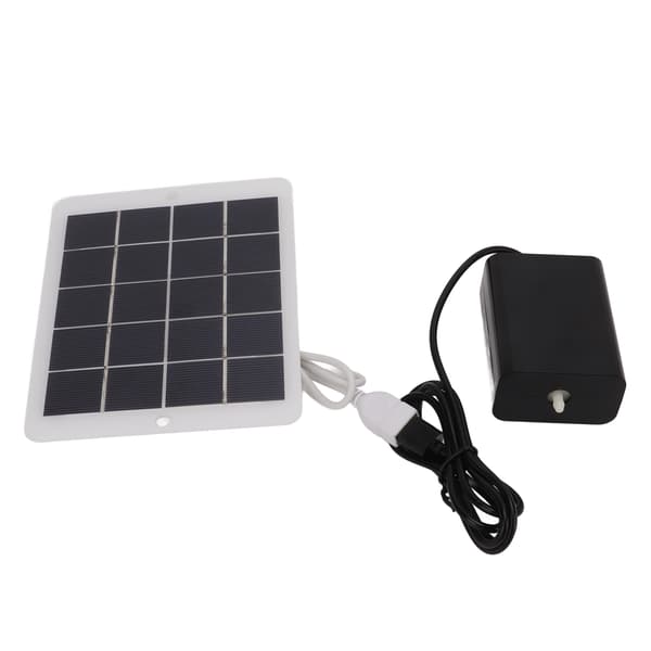 Solar Oxygen Pump Output Interface 3W5V Bærbar Solar Oxygen Aerator Kompatibel med rejser og cykling