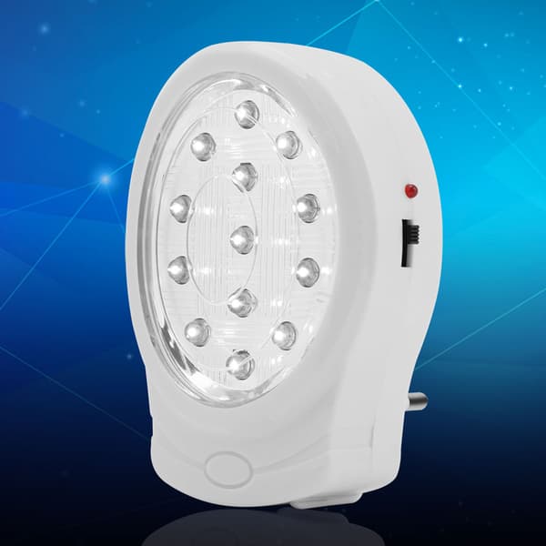 13 LED oppladbart hjemmenødlys automatisk strømbruddslampe (EU-plugg)
