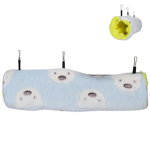 Små sällskapsdjur hängande tunnelsäng Hamster Nöje Lekhus Hängmatta Toy Blue BearM