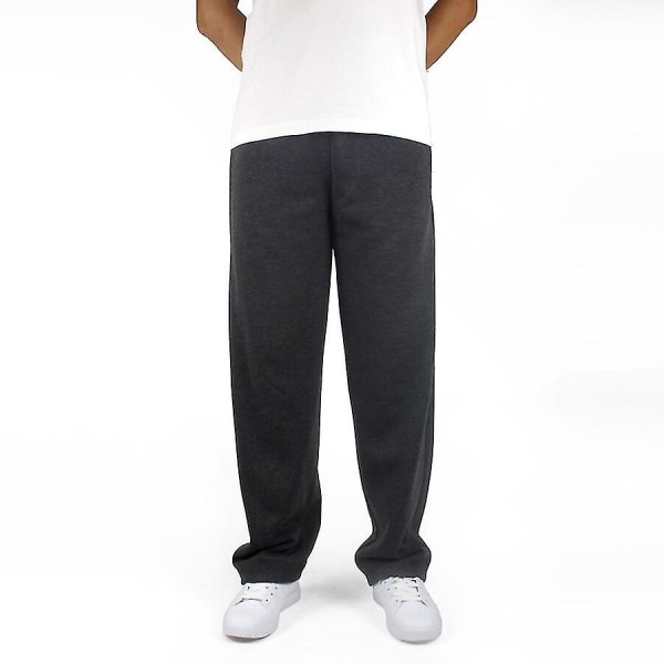Plus Size 5xl 6xl 7xl Vinter joggebukser for menn Bomull Uformell Elastisk midje Løs varm fleece tykke bukser Dark gray 5 XL