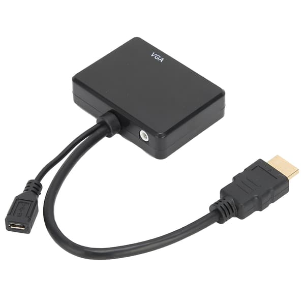 【NX】High-Definition Multimedia Interface til High-Definition Multimedia Interface-VGA-konverter Sort