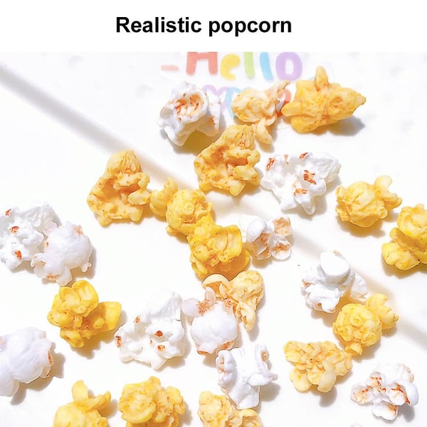 Simulering Popcorn Charms Resin Popcorn Dekorasjoner For Smykker Making 20 Stk white
