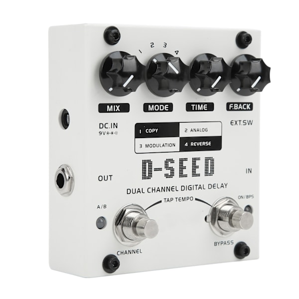 Forsinkelseseffekt Dual Channel 4 moduser elektrisk gitarreffekt Digital forsinkelse monoblock effektor DC9V 75mA