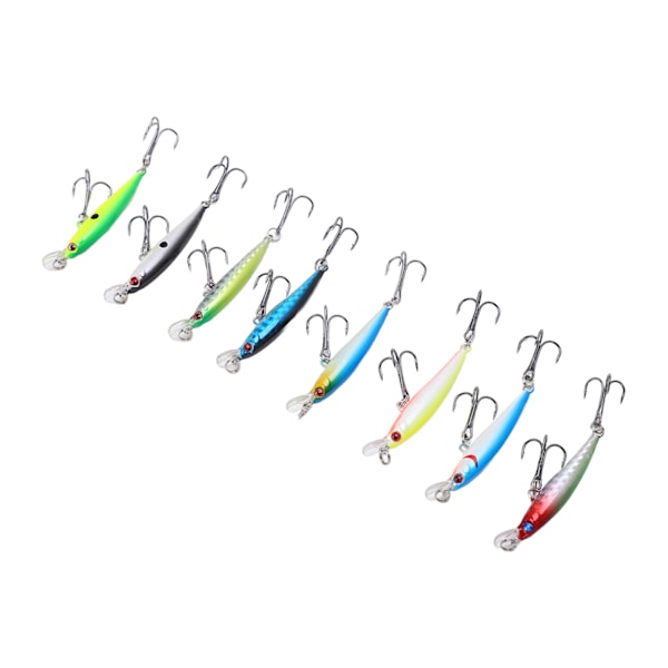 8 kpl Minnow-uistin 5cm/3g Teko-uintiuistin Uppoava Pitkän Heiton Kovauistin Wobbler Jig-uistin