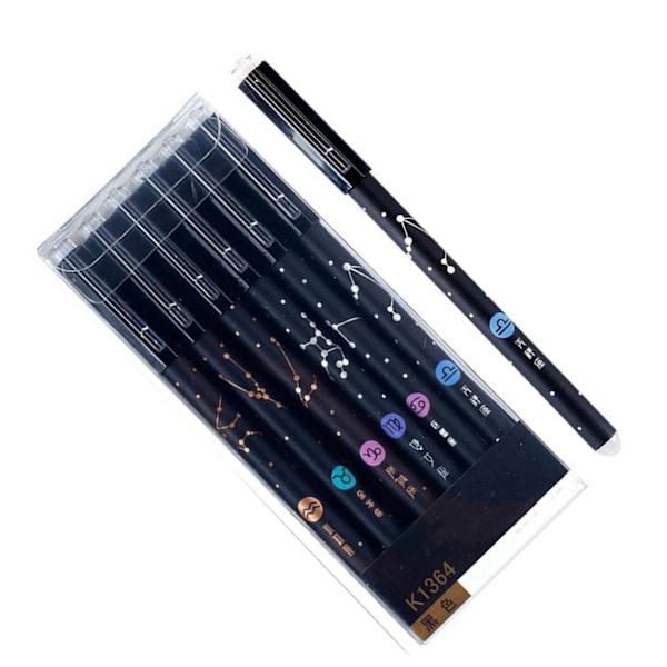 6 stk viskelæderpenne med 20 udskiftelige refill Clip Design Komfortabelt greb viskelæder gelpen med viskelæder Sort
