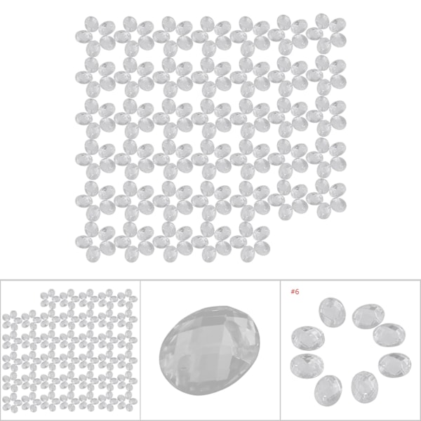 200 kpl/pakkaus Litteät Akryylihartsit Ompeleet Kiiltävät Kristallit Rei'illä Käsityötarvikkeet (#6)