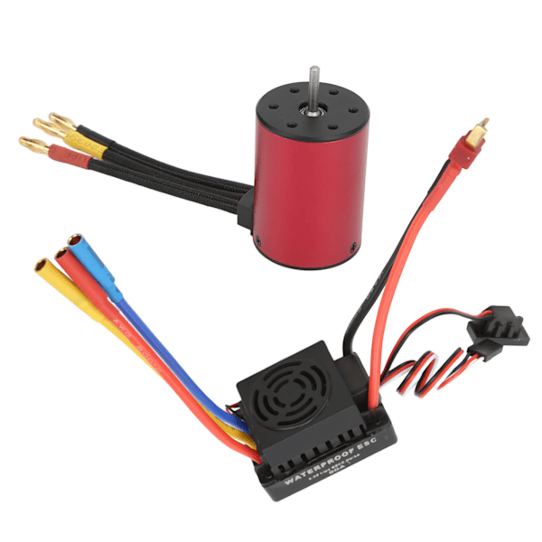 S3650 2300KV Vedenkestävä Harjaton Moottori + 60A Harjaton ESC T-Pistoke Uros 1/10 RC-Auton Parannusosa