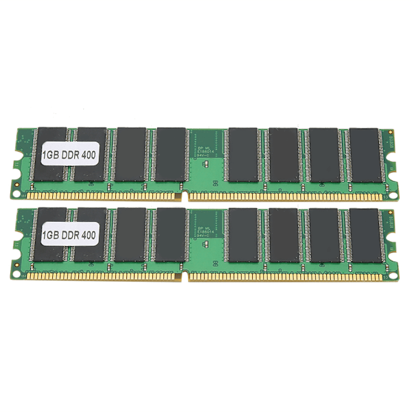 2 stk. Hukommelsesmodul Desktop Computer Dobbeltsidet 16-Grain DDR 1GB 400MHZ PC-3200