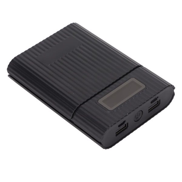 M09 4x18650 DIY Power Bank mikrotulopäällä LED-näyttö Juotosvapaa akkukotelo Musta