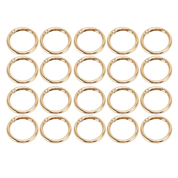 20 stk Spring O-ringe 1.57in Diameter 0.2in Tyk Stærk Kobber Sikker Lukning Fjederklips til Håndtaske Taske Smykker DIY Guld Farve