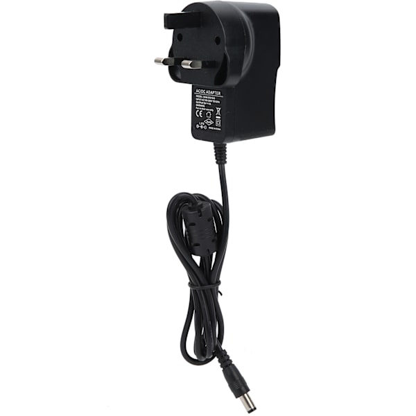 Effektpedal Strømforsyningsadapter 9V 1A for elektrisk gitar, orgel, keyboard, forsterker 100‑240V UK-kontakt
