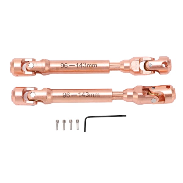 2kpl RC yleiskäyttöinen vetoketju 1/10 mittakaavan RC-auton voimansiirtoakseli kauko-ohjattavan mallin päivityskorjaukseen 105mm