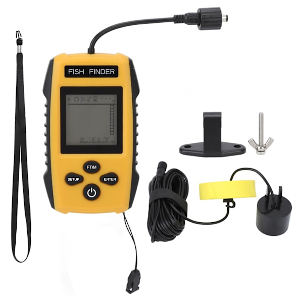 Bærbar Fish Finder Ekkolod Sensor Kajak Kabelforbundet Håndholdt Fish Depth Finder med LCD-skærm til Båd Sø Hav Is