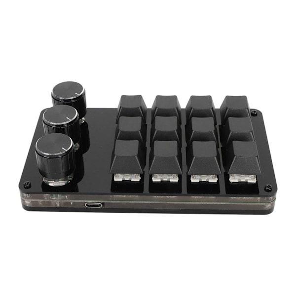 Mini 12 tangentbord med 3 knoppar anpassat program Hot Swappable tangentbord Kabelseparation Blå switch Mekaniskt tangentbord