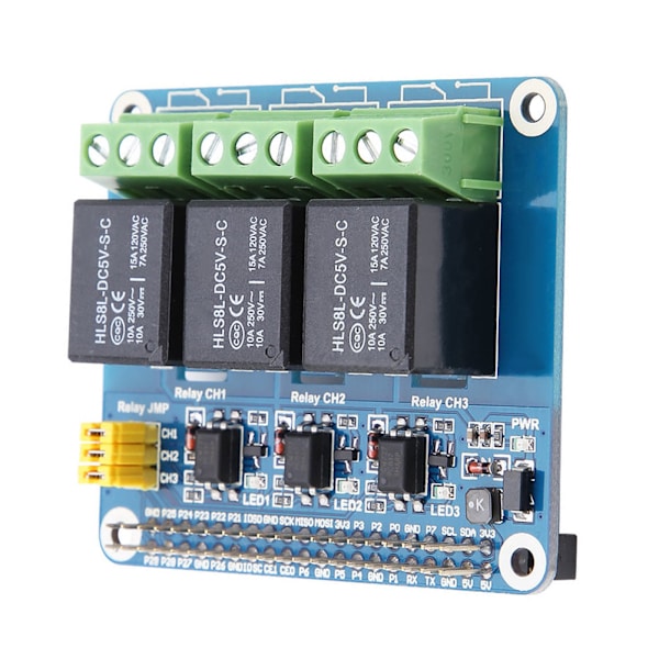 3-kanals relæudvidelseskort til Raspberry Pi A+/B+/2B/3B/3B+