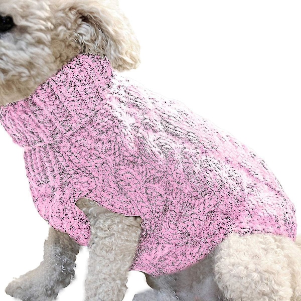 Varm Strikket Hundegenser Vest for Små, Mellomstore og Store Hunder - Rosa