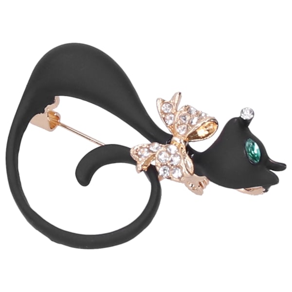 Broschnål Diamant Katt Djurmönster Kavajnål AllMatch Party Corsage Tillbehör 2135 (Svart)