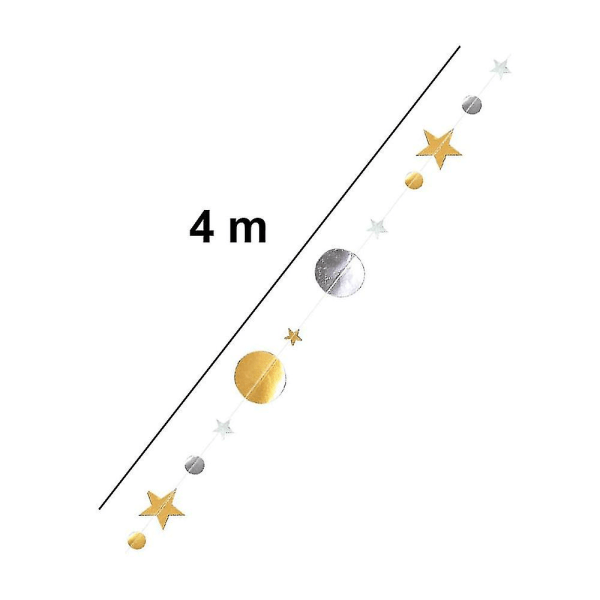 Twinkle Little Star Party Garlands Glitter Hanging Moon Stars Gold Silver