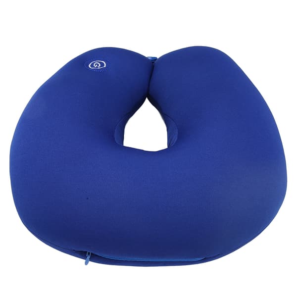 Reisepute Memory Foam U-formet elektrisk vibrasjon Melding Fly Nakkemelding Pute Blå