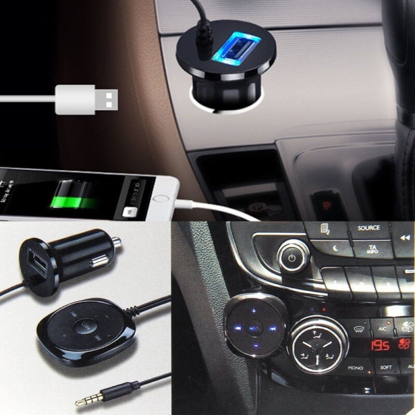 Trådløs BT-lydmusikkmottaker 3,5 mm adapter Håndfri AUX-høyttalertelefon for bilmodell: 40