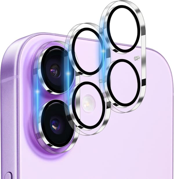 2-pack kompatibel med iPhone 17 linsskydd i härdat glas