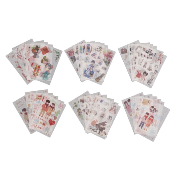 36 arkkia Scrapbook-paperitarroja, puoliksi läpinäkyviä, joustavia, uudelleenkäytettäviä Japanin paperitarroja muistikirjaan, päiväkirjaan, kannettavaan tietokoneeseen