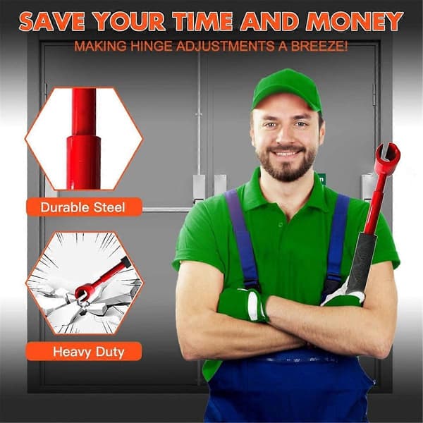 【NX】Door Hinge Adjustment Tool, Hinge Adjustment Tool, Adjustment Wrench Set Compatible with Door Strike Plate Red