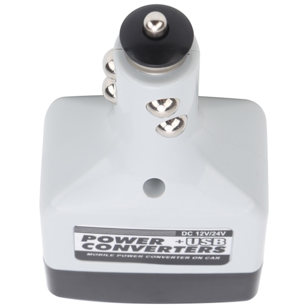 12V/24V Mobil Strømkonverter USB Biloplader til mobiltelefonopladning Sort