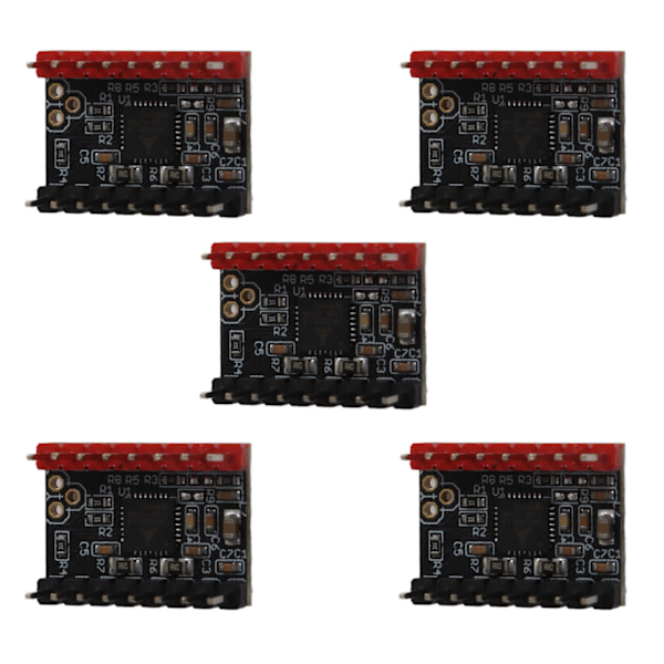 5 sett Steppermotor Driver UART Mode Ultra Stille modul med kjølefinne TMC2209 tilbehør