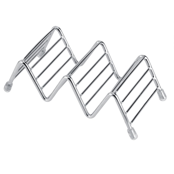 Vågform rostfritt stål mexikansk tacohållare Display Stativ Shell Rack 2-3 plats