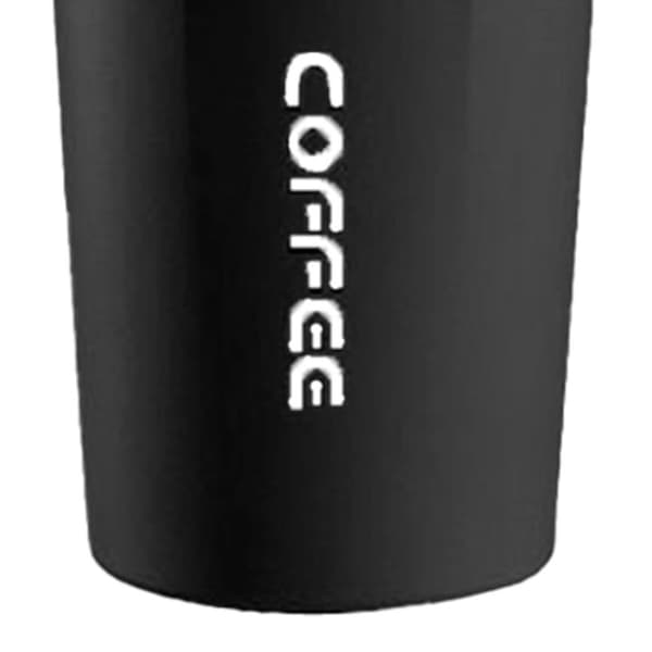 Smart temperaturdisplay kaffekop Bærbar 304 rustfrit stål isoleringskop Enkel stil Ren farve generation 2. Sort 380ml
