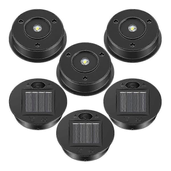 6 stk. solcellelamper reservedeler topp 7 cm lyktedeler LED solcellepanel lyktelokk lamper kompatibel med utvendig som vist