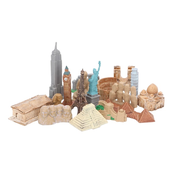 17 stk Miniatyr Antikke Bygninger Legetøj Rundt Om I Verden By Miniatyrer Bygninger Egyptisk Pyramide Model Kit Gamle Egypten Legetøj