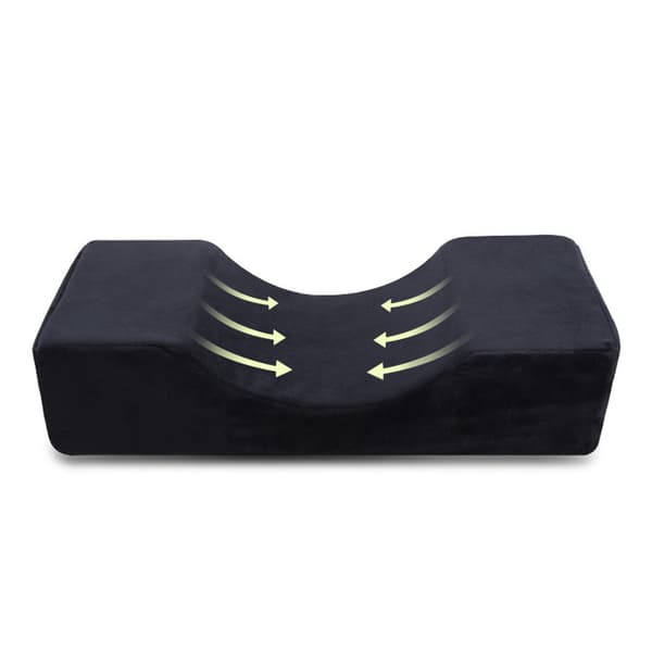 Podet øjenvippepude U-formet åndbar svamp Podet øjenvippeforlængerpude Sort