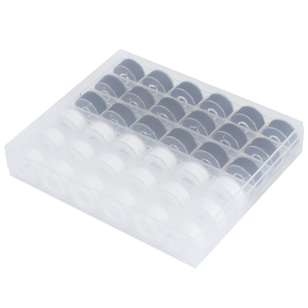 Spolar Box Set med sytrådar Sytillbehör 36 rutnät Transparent Boxed