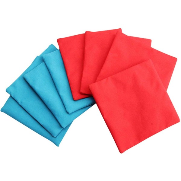 Cornhole poser, 8 pakke nylon bønne poser, stoff Cornhole poser, 4 røde + 4 blå