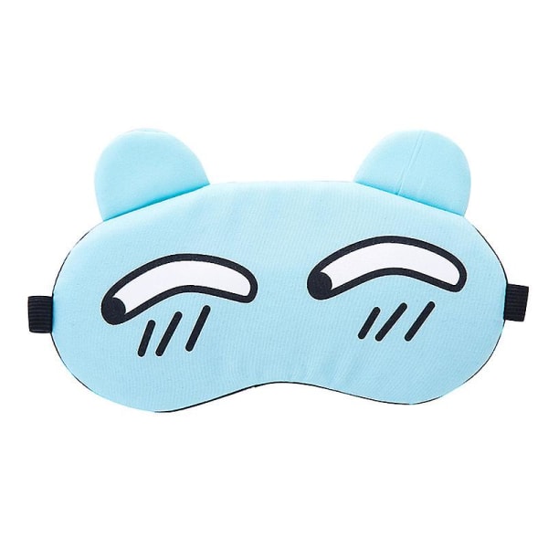 Cute Cartoon Expression Sleep Eye Mask Blød Komfortabel Blindfold Eye Cover Blue