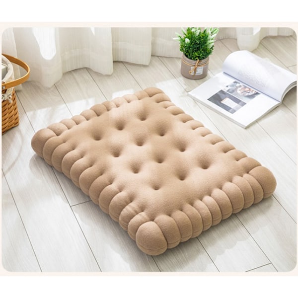 Stolpude Dyna Tyk Blød Elastisk Komfortabel Kageform Plys Stolsæder til Kontor Spisestue Sofa Beige 40x45cm